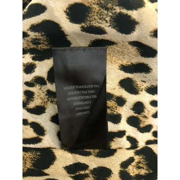 Leyden Womens Size Small Leopard Print V-Neck Blouse Sleeveless - Picture 8 of 9